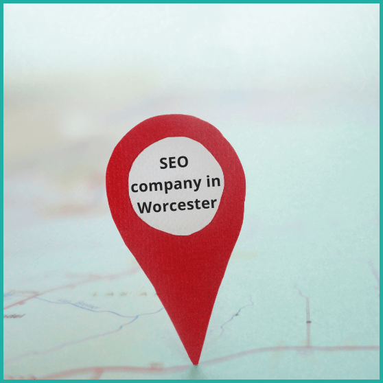 A local SEO pin showing where our SEO company in Worcester is