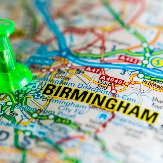 map of where our Birmingham SEO agency serves