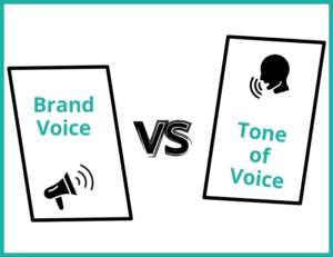 Brand Voice vs Tone of Voice graphic