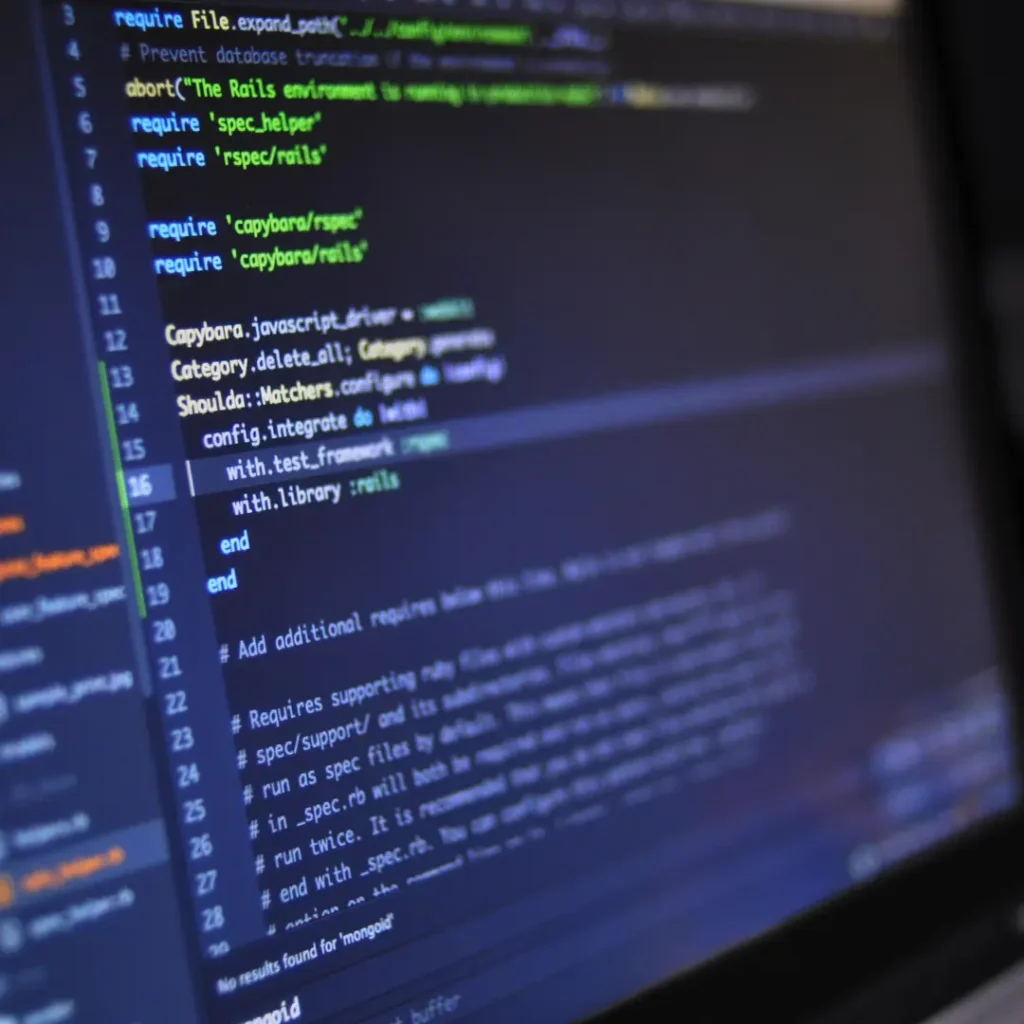 A computer screen zoomed in on a snippet of code