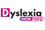 Dyslexia Show 2024 logo with pink and white text.