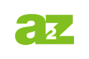 Bold, lime green stylized "az" lowercase logo on a transparent background.