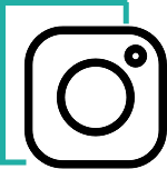 Black outline Instagram logo icon on a transparent background.