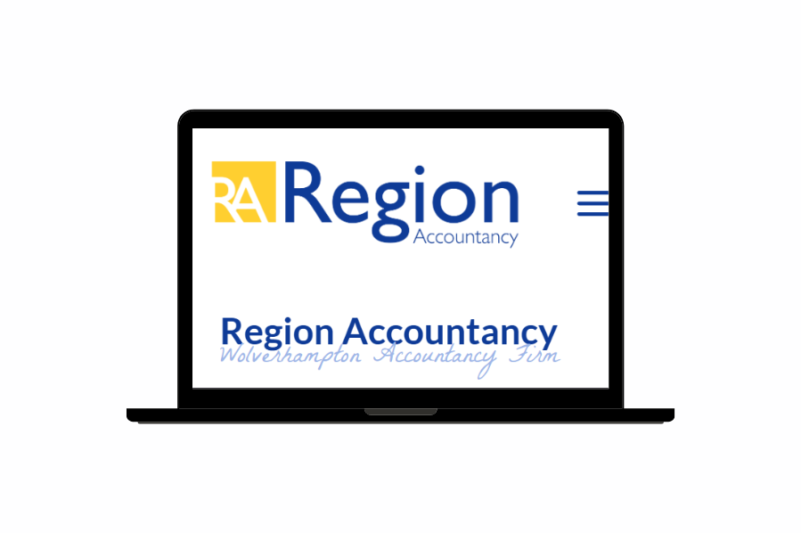 Region Accountancy branding displayed on a laptop screen
