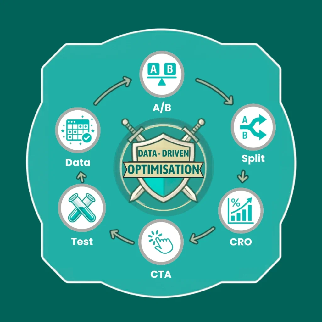 Visual representing A/B testing in marketing to compare performance and improve conversion rates.