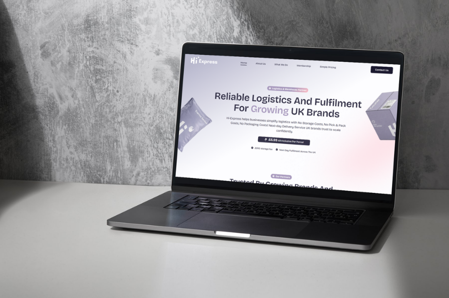 Logistics company website displayed on desktop screen.