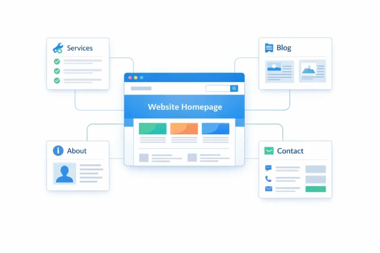 Homepage SEO optimization dashboard showing website performance and search rankings