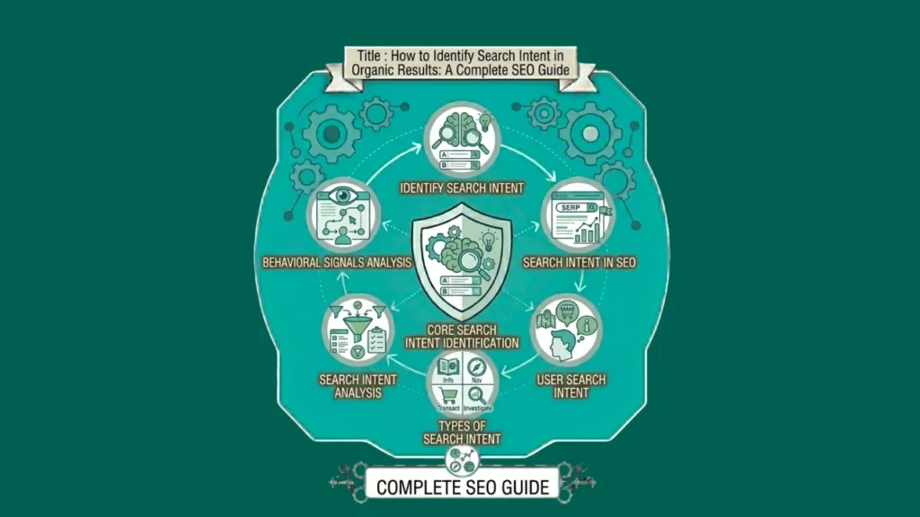 A circular infographic showing the stages of how to Identify Search Intent to align content with user needs.