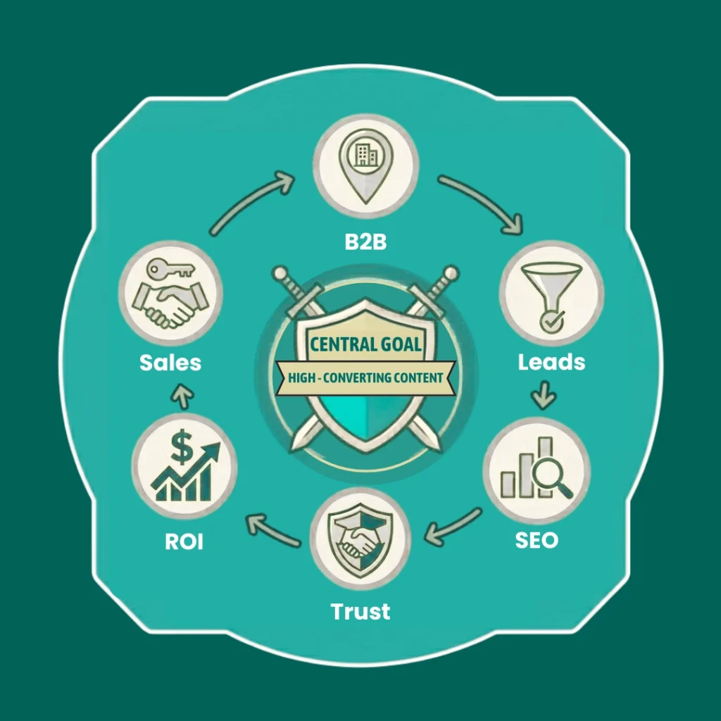 B2B writing infographic showing business