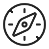 Illustration of a compass icon representing strategy planning and direction for retail and e-commerce industry-focused marketing strategies.