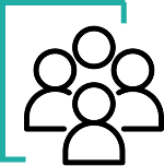 Illustration of a group icon representing PPC services and audience targeting strategies for retail and e-commerce industry-focused marketing campaigns.
