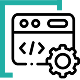 Illustration featuring a browser and gear icon with the text “Increase Healthcare Search Visibility,” representing healthcare SEO and industry-focused marketing strategies.