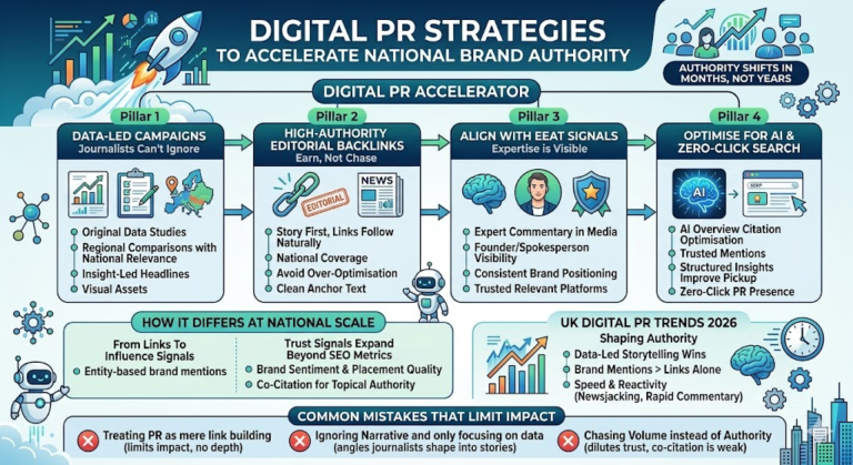Digital PR strategies for national brand authority