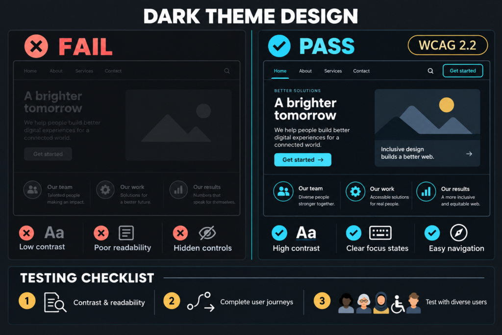 dark theme website