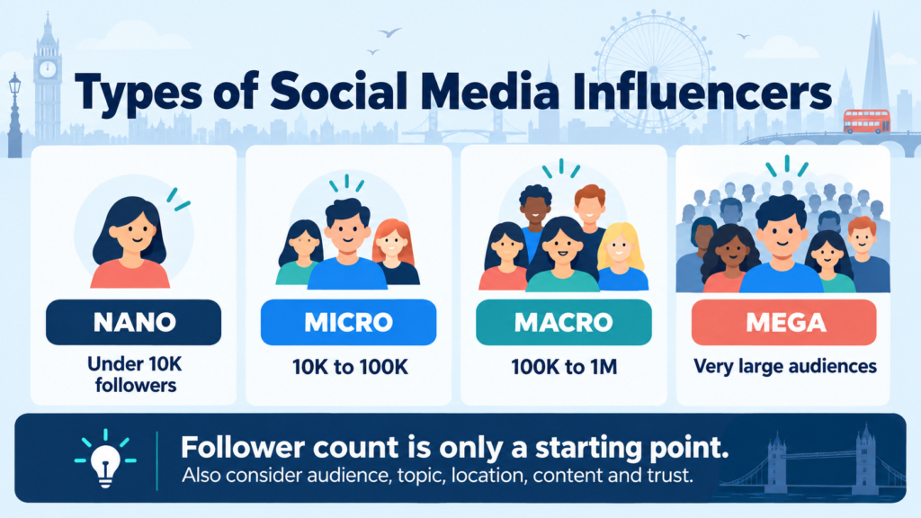 Types of social media influencers